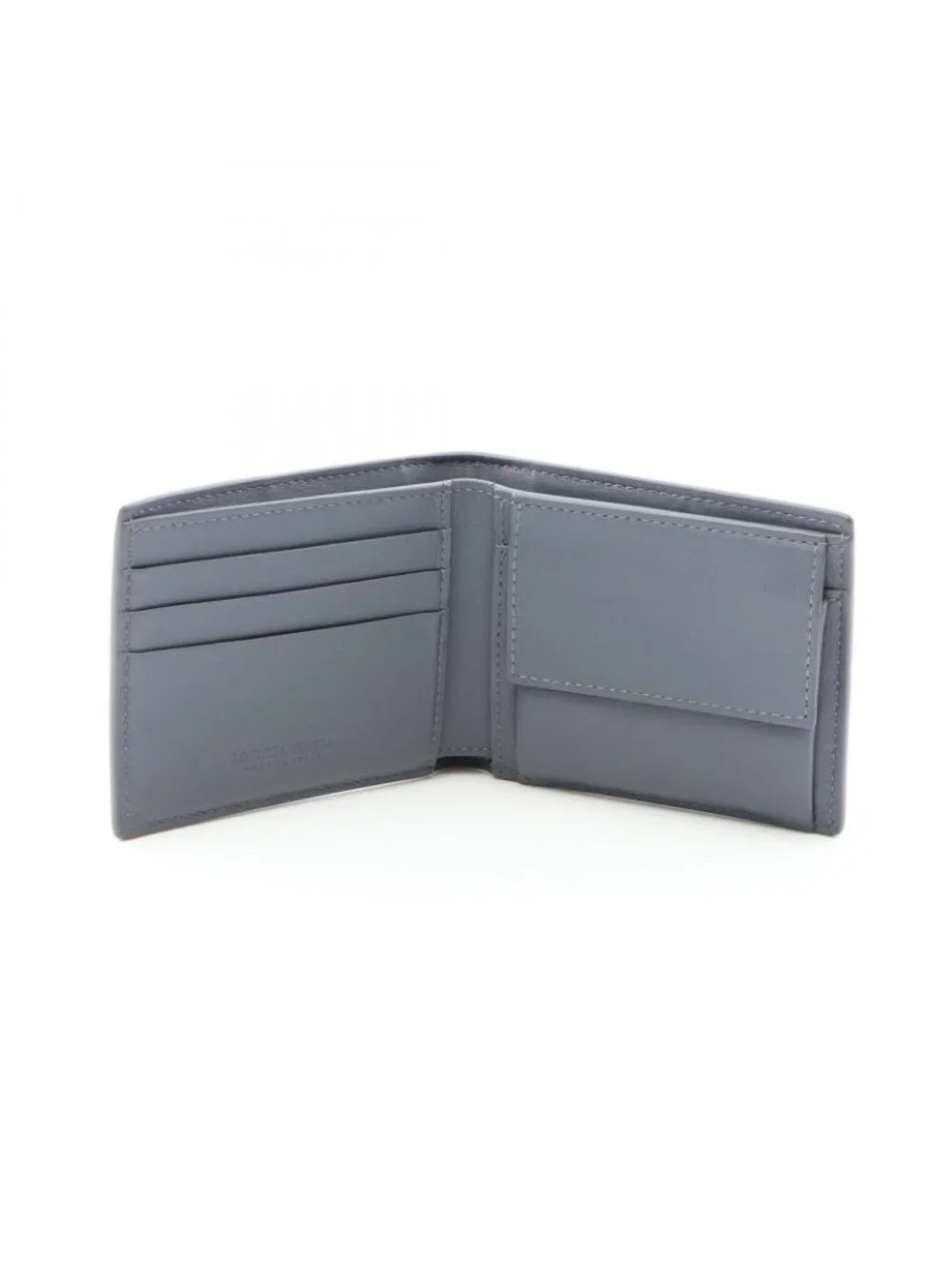 Bottega Veneta Bifold Wallet Maxi Intrecciato Gray Leather Cassette